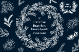 50 Hand Drawn Christmas Branches Illustrations