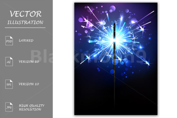 Blue Sparkler Illustrations