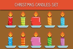 Christmas Candles Set Illustrations