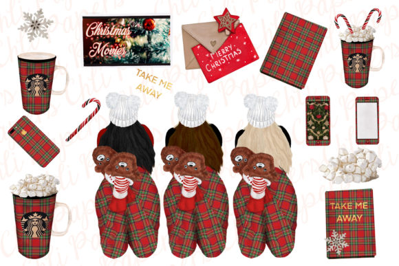 Christmas Girls Illustrations for Holiday Content