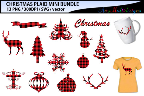 Christmas Plaid Budle Illustrations