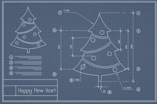 Christmas Tree on New Year Illustrations