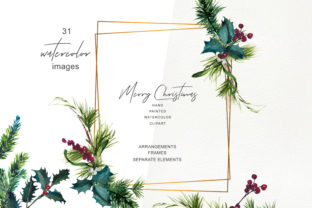 Hand Painted Watercolor Cones and Twigs Illustrations