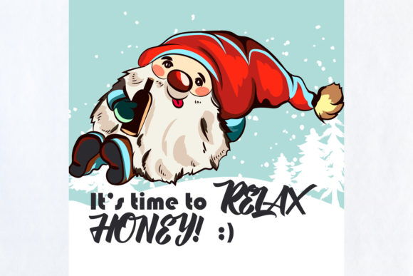 Humor Illustration Dwarf with Bottle
