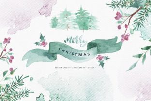 Merry Christmas Watercolor Illustrations