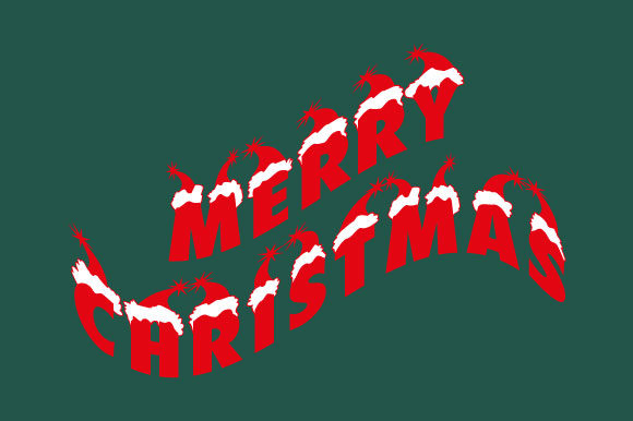 Merry Christmas with Swing and Snow Illustrations