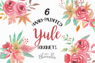 Yule Christmas Watercolour Floral Festive Clipart